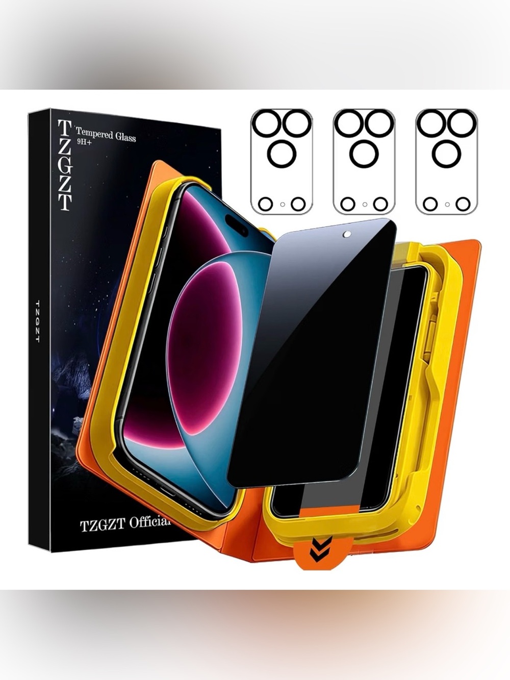 Privacy Screen Protector for 18 Pro, Tempered Glass, Case Friendly